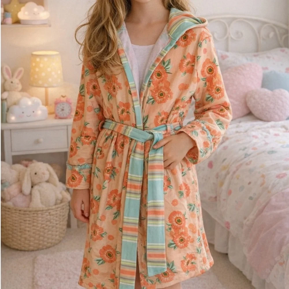 Matilda Jane Dream Chasers Winding Down Hooded Robe Cottagecore Size L (12-14)